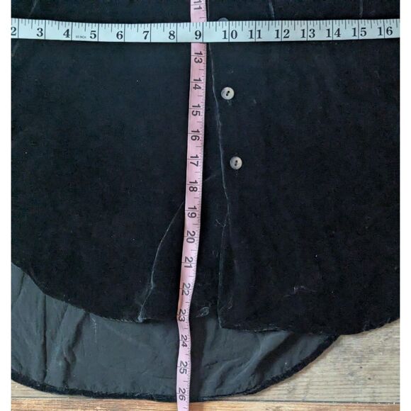 EQUIPMENT Black Velvet Blouse Silk Medium Goth Glam Academia - Picture 6 of 7